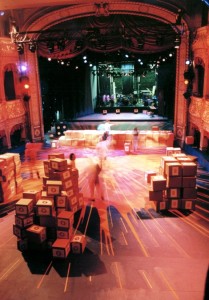 Stage, staging, deck, decking, Maltbury, portable staging, Metrodeck, Steeldeck 7.5,rake, raked stage, Old Vic Theatre